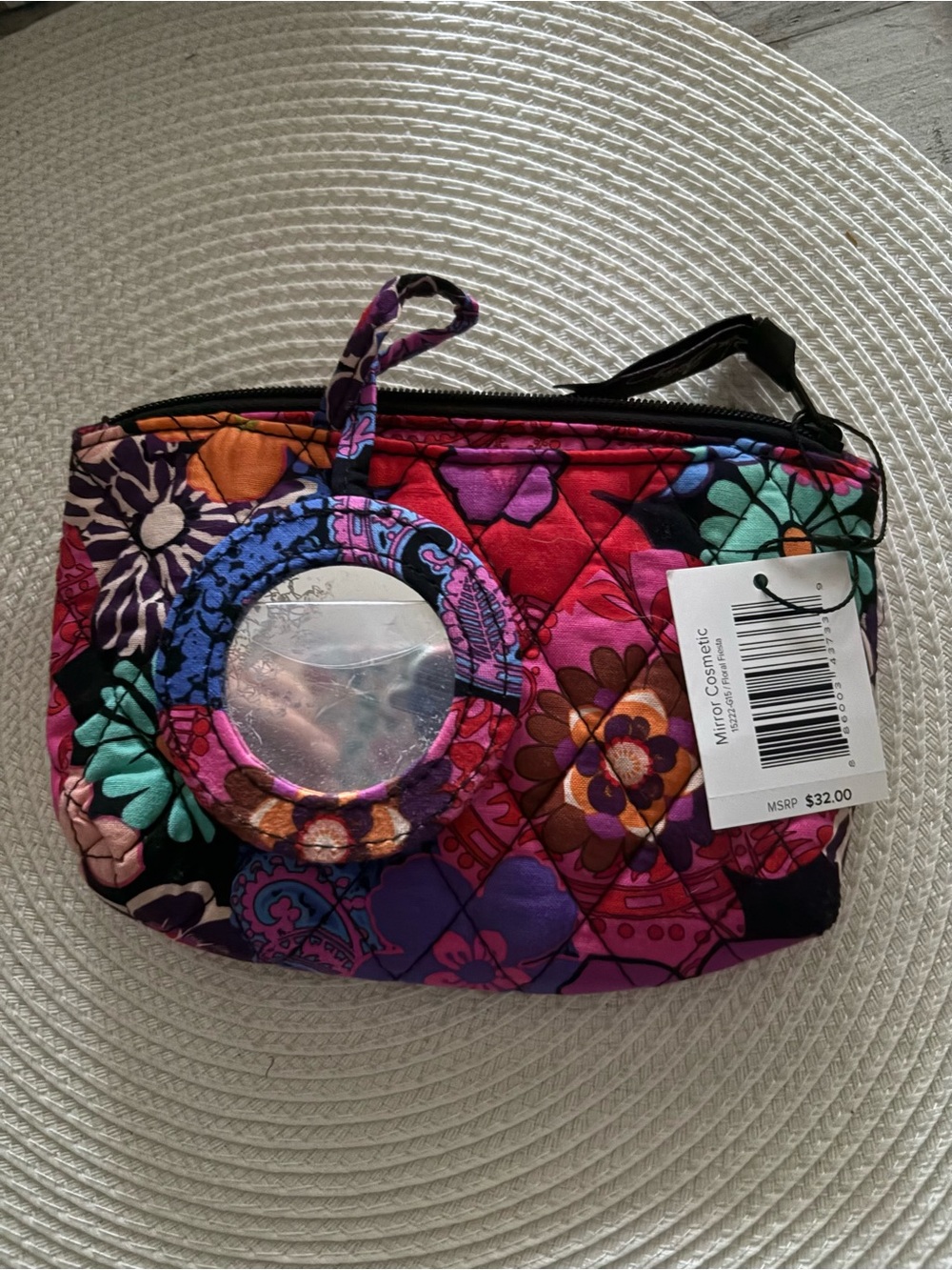 Vera Bradley Quilted Floral Cosmetic Case - Pink, Purple, Teal, Orange